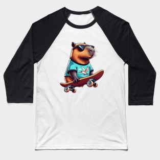 Capybara Pelican Baseball T-Shirt